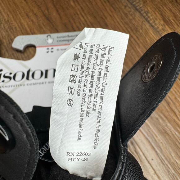 Isotoner smartDri black gloves touchscreen compatible women L / XL snap closure - Picture 7 of 7